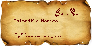 Csiszár Marica névjegykártya